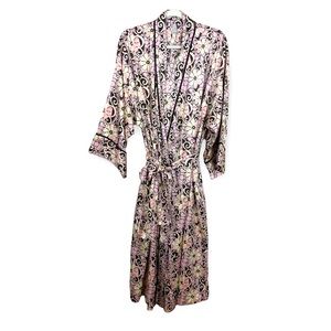 NATORI Cruz Pucci Pink Brown Abstract Long Robe size Large